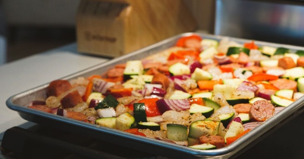 Sausage and Shrimp Sheet Pan Dinner