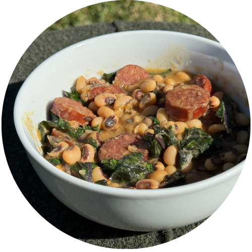 Kountry Sausage with Black-Eyed Peas