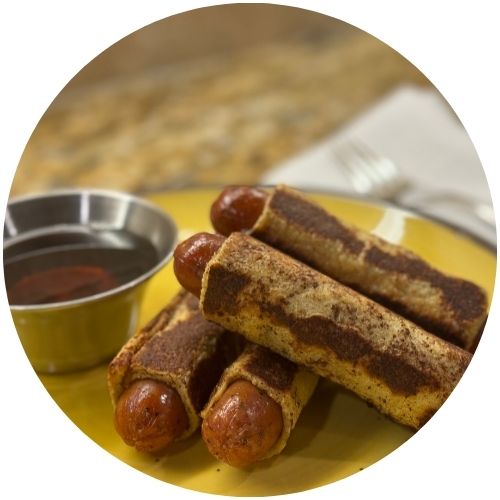 French Toast Roll-Ups with Breakfast Sausage