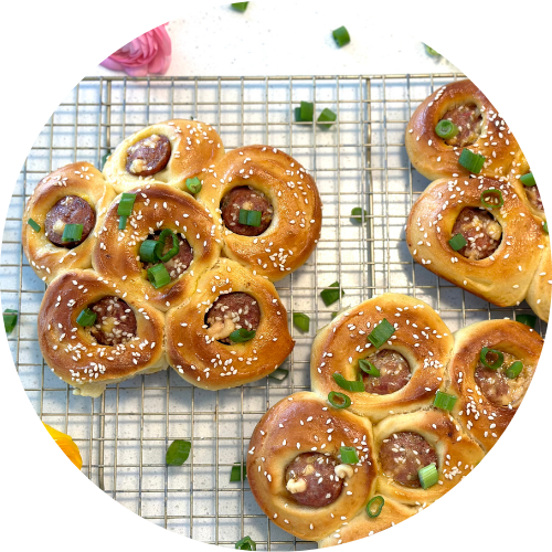 kountry boys flower-shaped sausage rolls recipes