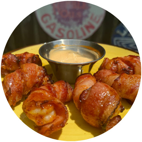 bacon-wrapped shrimp with garlic honey