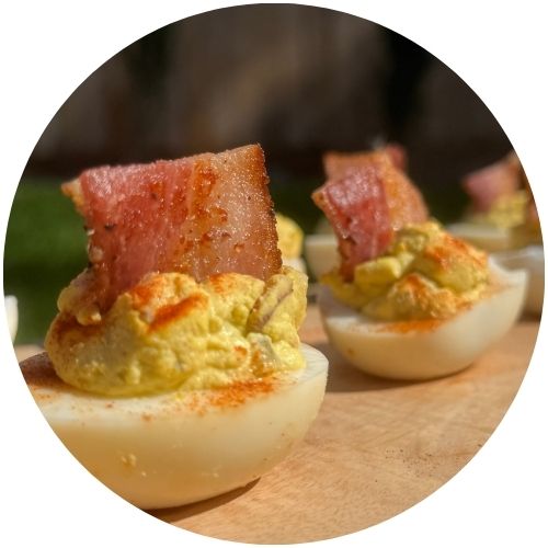 smoked bacon deviled eggs