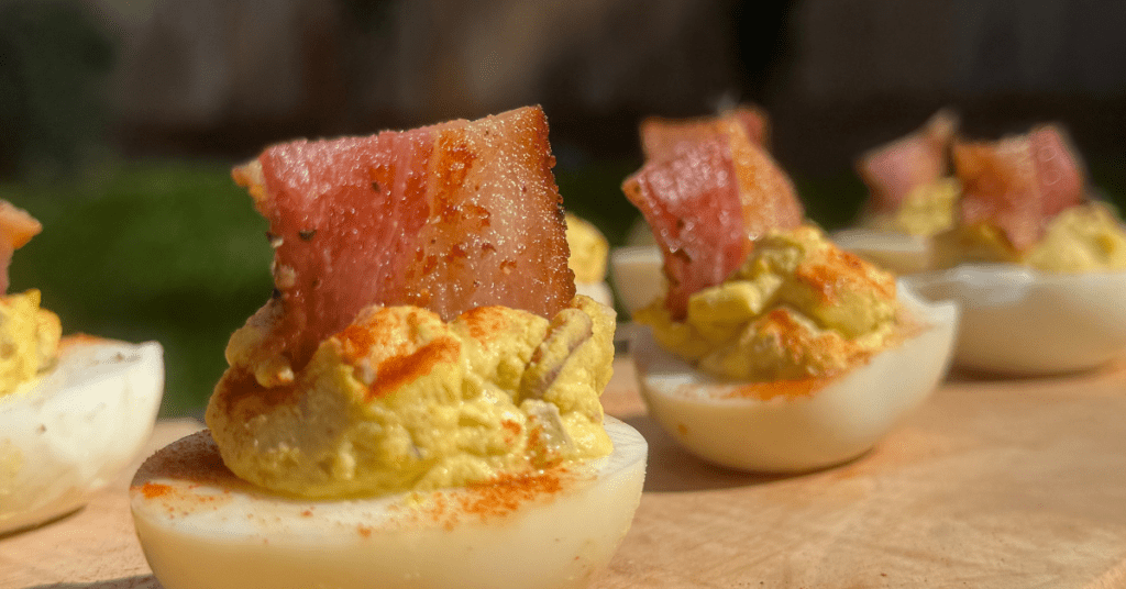 smoked bacon deviled eggs
