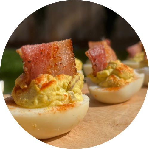 smoked bacon deviled eggs